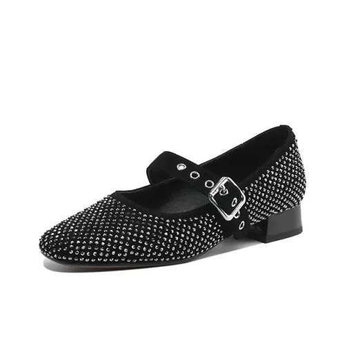 Hongyanglin Грубый каблук Туфли Мэри Джейн Женские