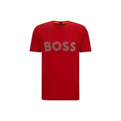 Hugo Boss Red Men's T-Shirts Hugo Boss Красные Мужские Футболки