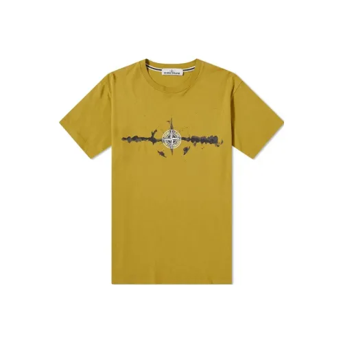 Stone Island Желтая Мужская Футболка