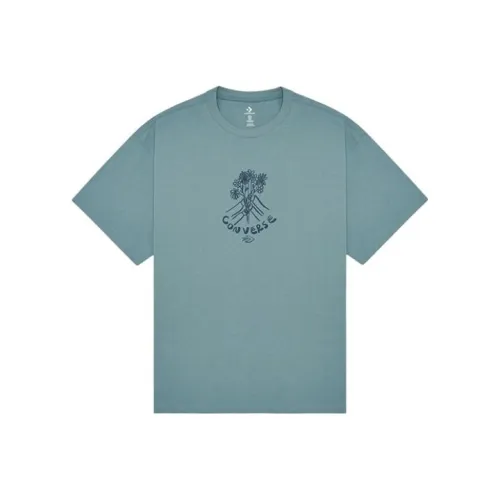 Конверс FLOWER FRIENDS T-Shirt Мужская Павлин Синий