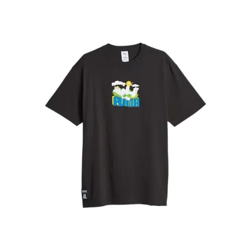 Puma x RIPNDIP Co Брендированная Серия Черные Мужские T-Рубашки