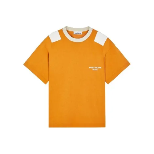 STONE ISLAND Ржаво-желтая унисекс футболка