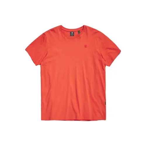 STAR RAW Киноварная Красная Мужская T-Рубашка