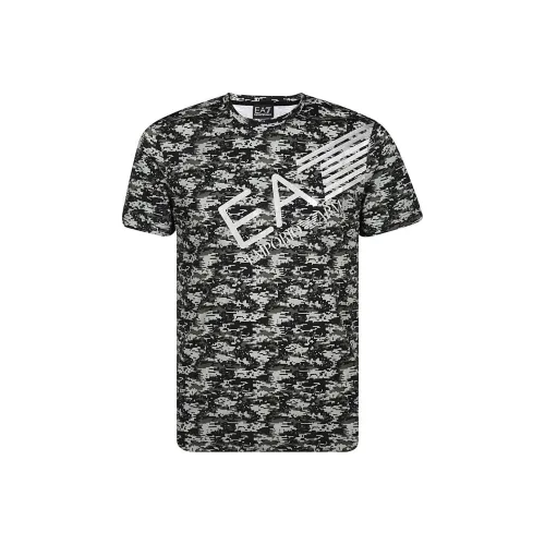 EMPORIO ARMANI EA7 T Рубашка Мужская Серый Зеленый