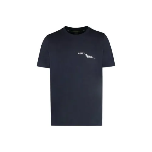 Hugo Boss SS24 Хлопок Джерси T Рубашка с Круглым вырезом And Seasonal Artwork T Рубашка Мужская Черная