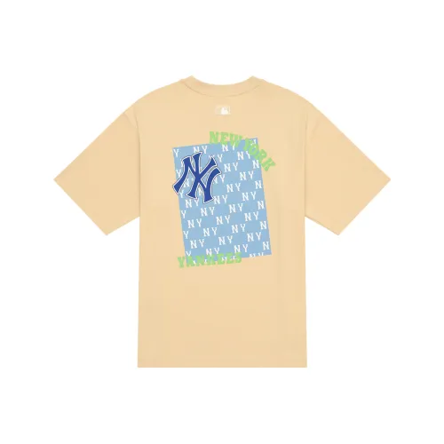 MLB MONOGRAM Коллекция Нью-Йорк Янкис SS24 T Рубашка Унисекс Абрикос