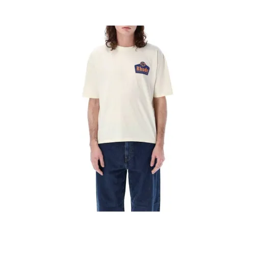 RHUDE Бежевый Мужской T-Рубашки