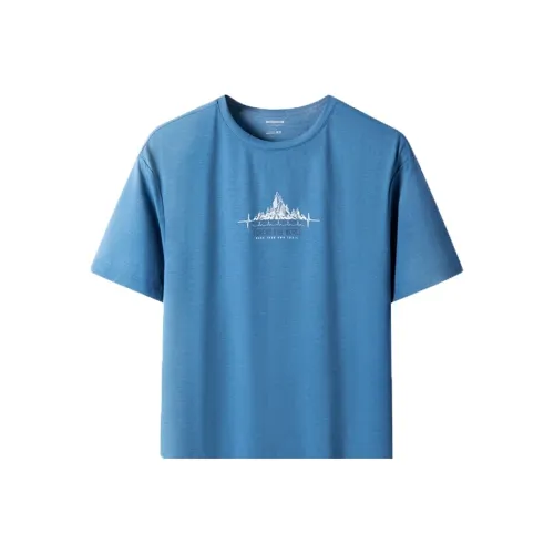 TOREAD Джинсовый синий Цветочный Марля Унисекс Рубашка T