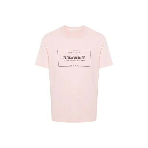 Zadig Voltaire SS24 T Рубашка Мужская Светло-Розовая