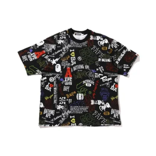 A BATHING APE Hand Draw Цветочный Relaxed Fit Tee T Рубашка Мужская