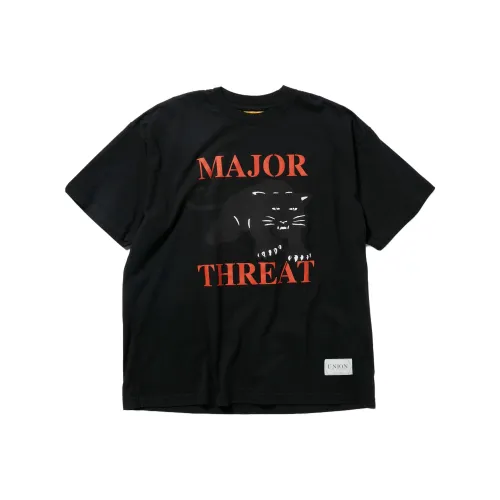 UNION Винтажный Черный Мужская Футболка