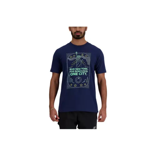 New Balance NYRR Boroughs Graphic T-Shirt Мужская Темно-синяя