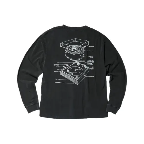 Union Винтажный Черный Мужская Футболка