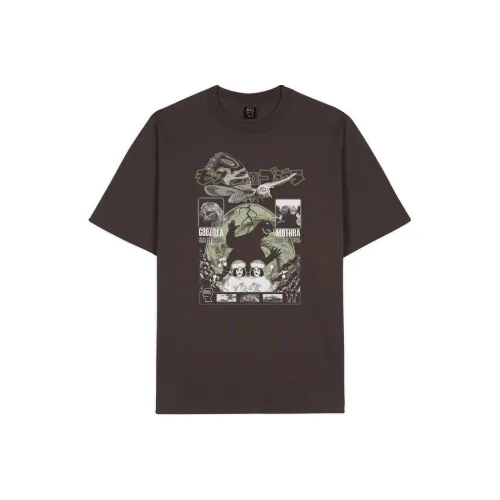 Brain Dead Godzilla Co Бренд SS24 T Рубашка Унисекс Коричневый