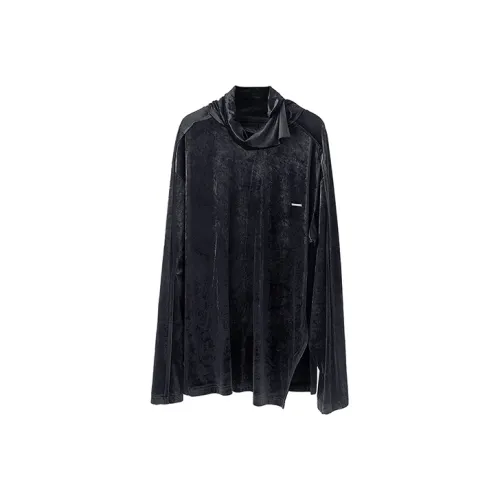 HUANXIANGZHE Длинный рукав Т-рубашка Унисекс Черный