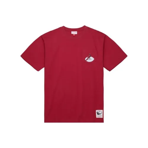 Mitchell Ness Кирпично-красные Мужские T-рубашки