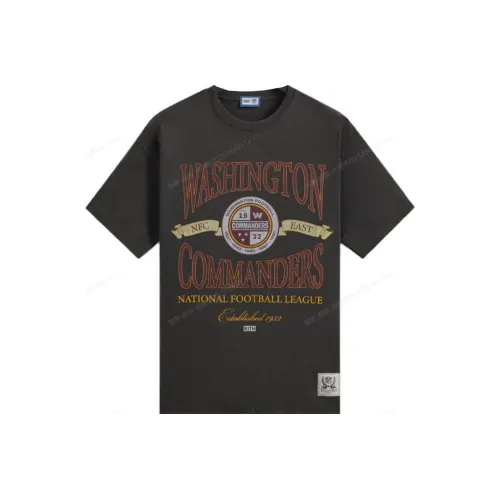 KITH X NFL FW23 Co Брендированная Серия FW23 Командиры Винтаж Tee T-Shirt Рубашка Унисекс Черный