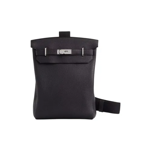 HERMES Hac a Dos Коровья кожа Togo Через плечо Одно плечо Сумка через плечо Большая Унисекс 3Y Caban Черный Твид