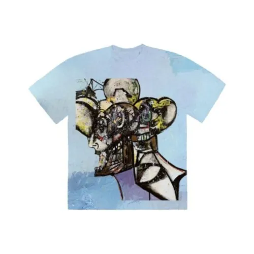 Travis Scott Небесно-голубой Мужской T-рубашки