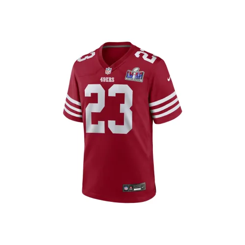 nike Christian McCaffrey San Francisco 49ers Супер Боул LVIII Футболка Мужская Красная