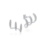 Серьги-гвоздики с тремя шипами (1 пара)