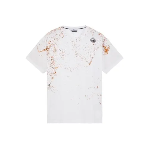 STONE ISLAND Белая Мужская T-Рубашка