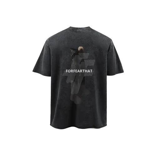 FOR FEAR THAT Промытый черный Унисекс Футболка