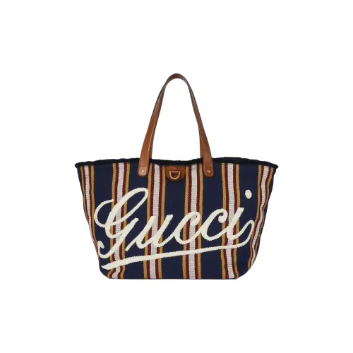 GUCCI Хлопок Canvas Сумка-тоут Сумка для покупок Сумка Сумка через плечо Большая Мужская Темно-синяя