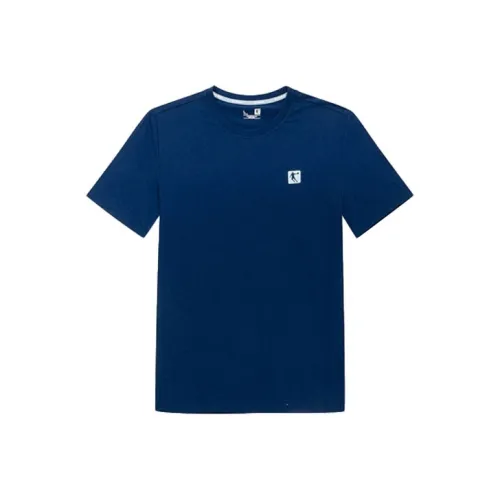 QIAODAN T-рубашка мужская велюр синий