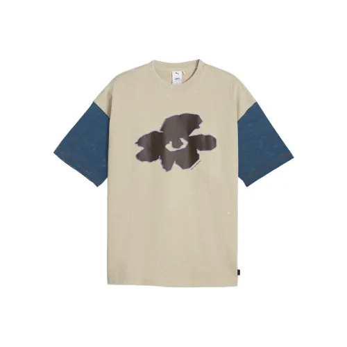 PUMA X P.A.M. Коллаборация Контрастная футболка T-Shirt Унисекс Экрю