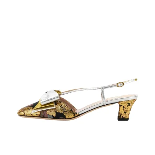 Valentino BOWOW Грубый каблук Высокие каблуки 4,5 см Женские Золото