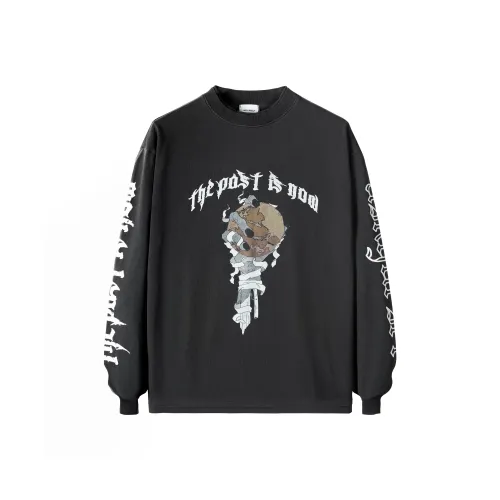 Askyurself Т-рубашка с оборванным рукавом унисекс вымытый черный