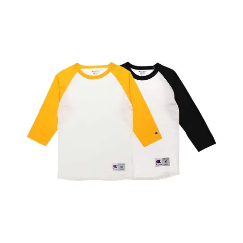 Чемпион Белое основание Желтый + Белое основание Черный Унисекс T Рубашки