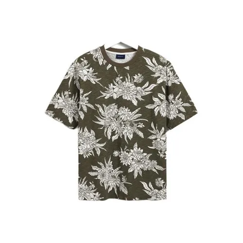 GANT T Рубашка Мужская Кофейно-Зеленая