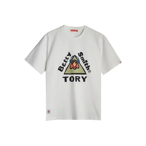 Betty Smith Короткий рукав Белый T-рубашки Унисекс