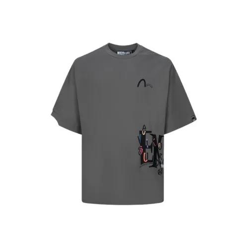 EVISU Угольный Серый Мужская T-Рубашка