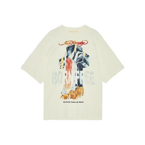 Ed Hardy Айвори Белый E1PCM066 Мужская T-Рубашка