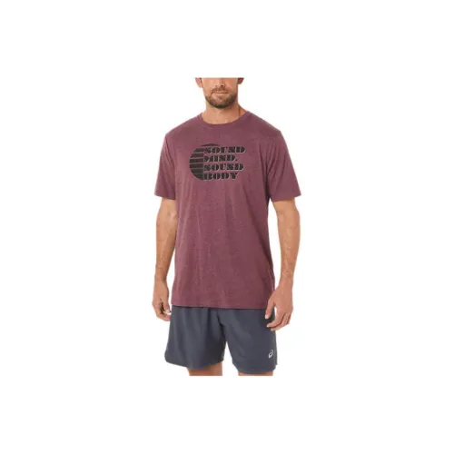 Asics Короткий рукав RISE SLOGAN Tee T-Shirt Рубашка Мужская Красная