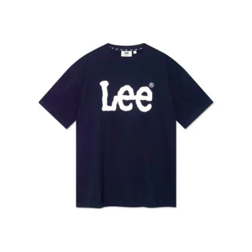 Lee Темно-синяя унисекс футболка