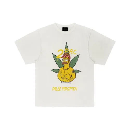False Perception Короткий рукав T-рубашки унисекс состаренный белый