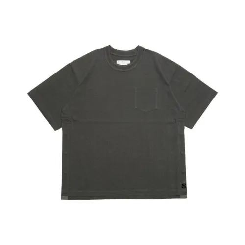 Sacai совместная линия Серые Мужские T-рубашки
