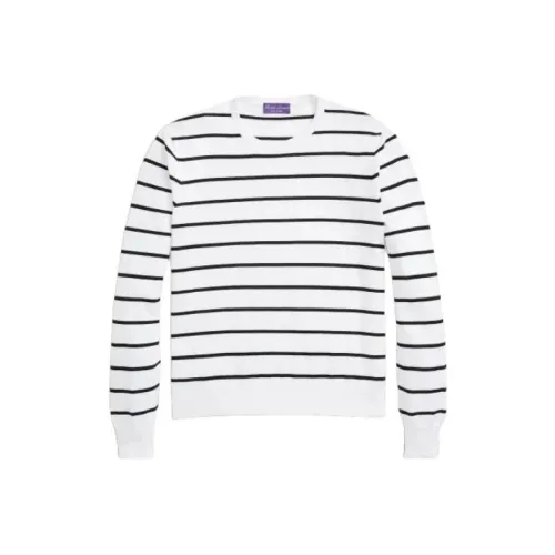 Polo Ralph Lauren Полосатый Хлопок Круглый вырез Свитер Рубашка Мужская Белая