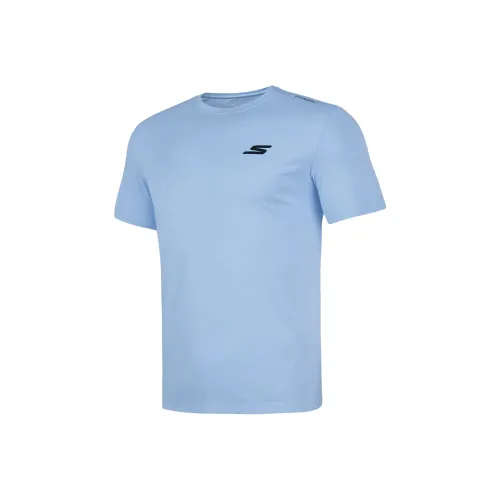 Skechers Comfort Technology Series T-Shirt Мужской Лунный Белый Синий