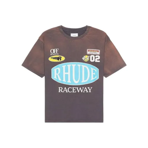 RHUDE Коричневый Мужской T-Рубашки