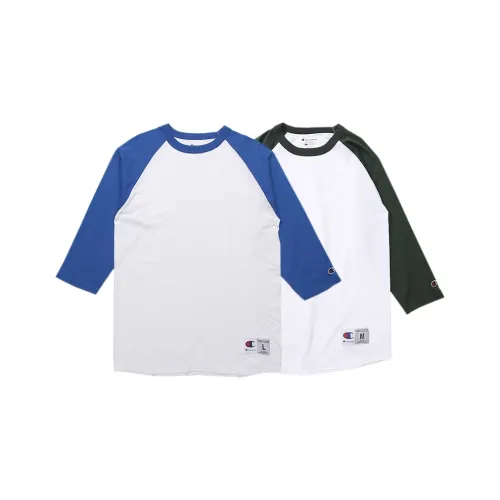 Чемпион Белое основание Королевский синий + Белое основание Яшмовый Унисекс T Рубашки