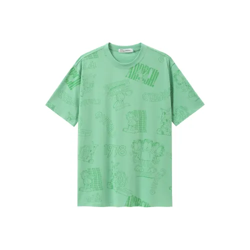 FUN X Garfield T-Shirt Унисекс Мягкий Зеленый