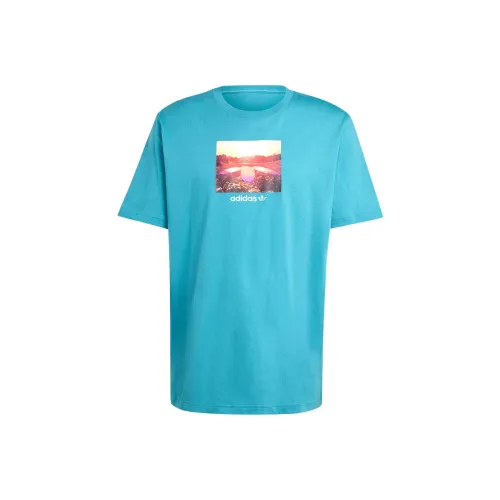 Adidas Originals Sunset Graphic Tee T-Shirt Мужская Арктический Синий