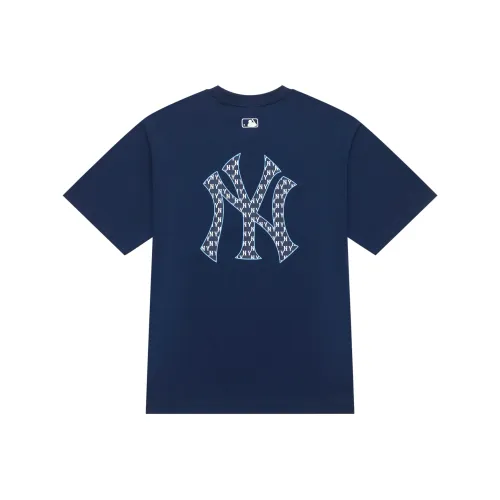 Mlb Base Logo New York Yankees Темно-синяя унисекс футболка с коротким рукавом