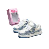 Белый, синий (бант)