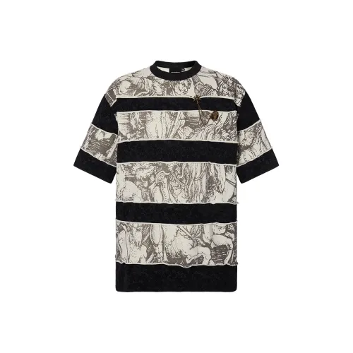 ROCAWEAR T-Shirt Унисекс Черный Белый Полосы